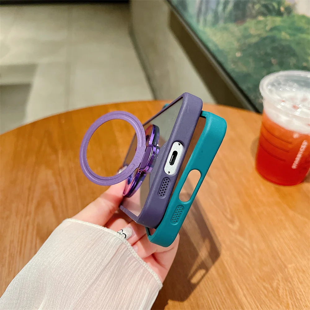 Luxury metal magnetic bracket phone case for Samsung