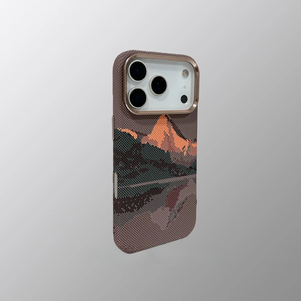 Matte Relief Magnetic  Snow Mountain Case for iPhone