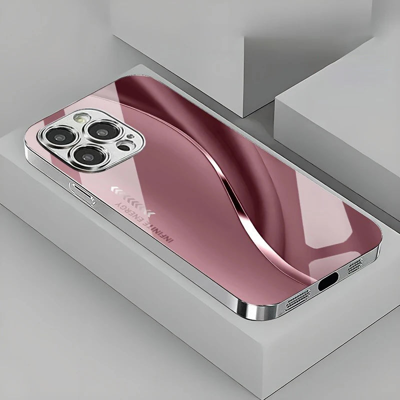 Gradient Minimalist Curve Electroplated Phone Case For iPhone