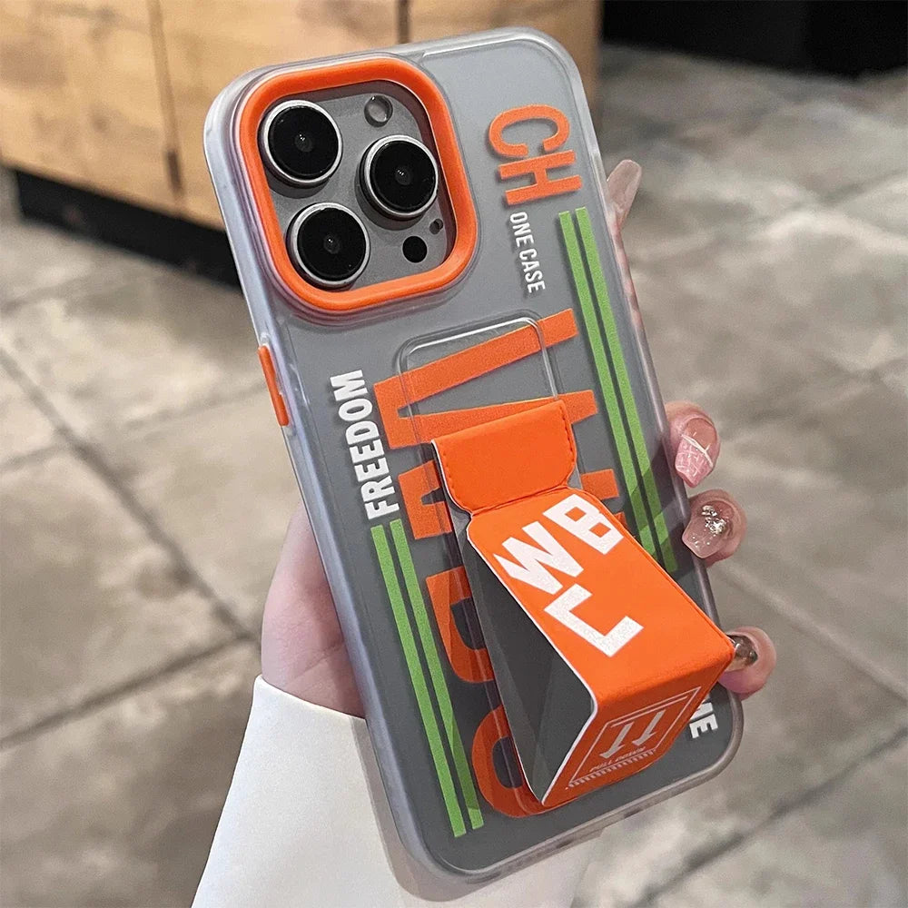 Matte anti slip wristband holder phone case for iPhone