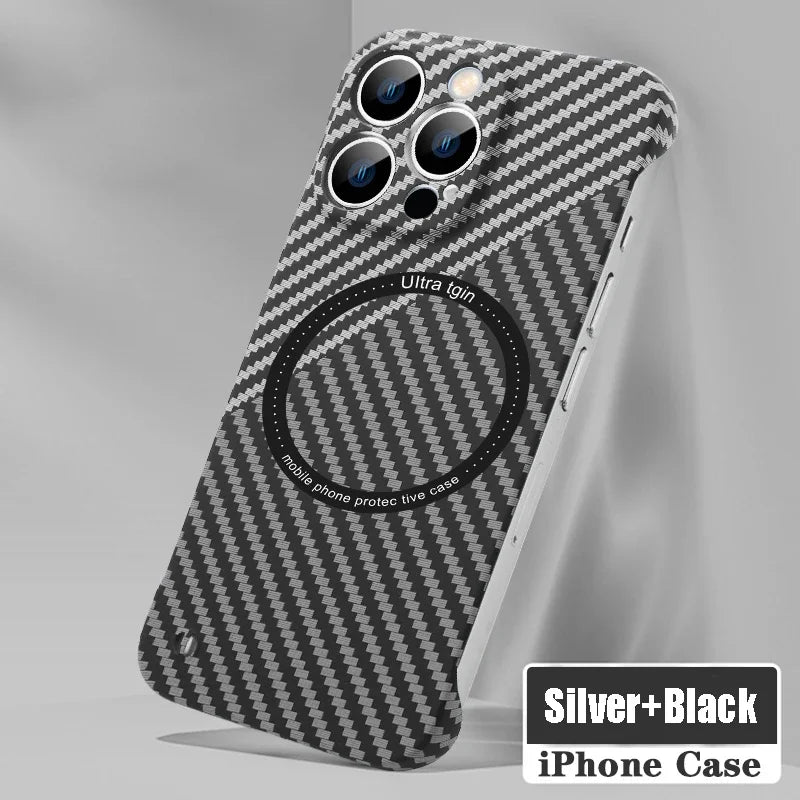 Ultra thin carbon fiber magnetic phone case suitable for iPhone