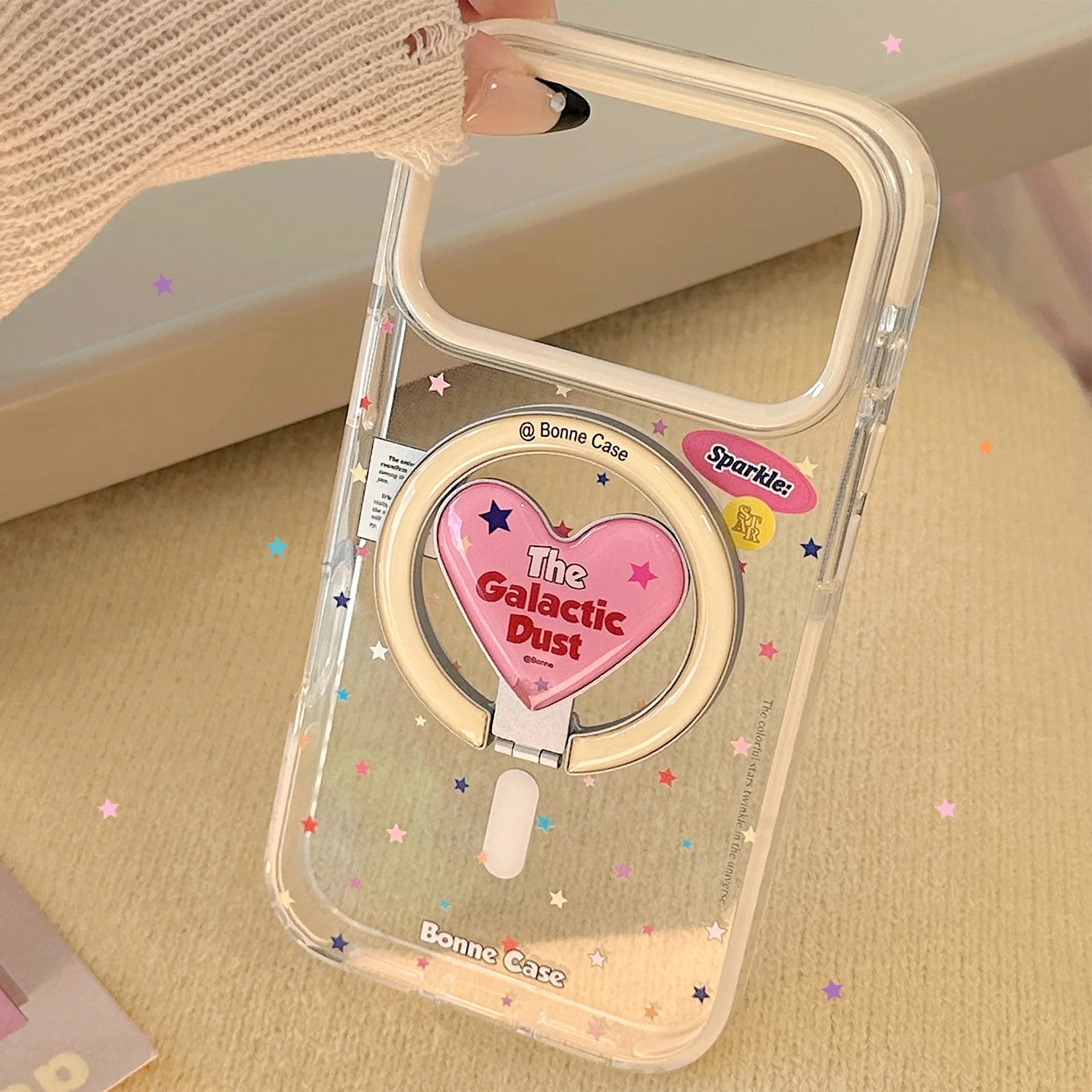 Fold Love Heart Magnetic Stand Holder Phone Case For iPhone