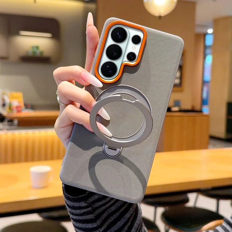 360°Rotating Magnet Ring Magnetic Folding Stand Phone Case For Samsung