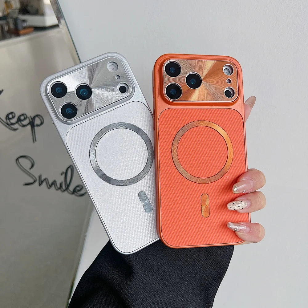 Luxury Kevlar Texture For Magsafe Magnetic Phone Case For iPhone