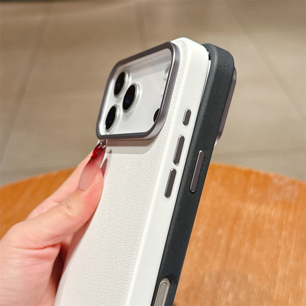 Matte Leather Pattern Bumper Case for iPhone