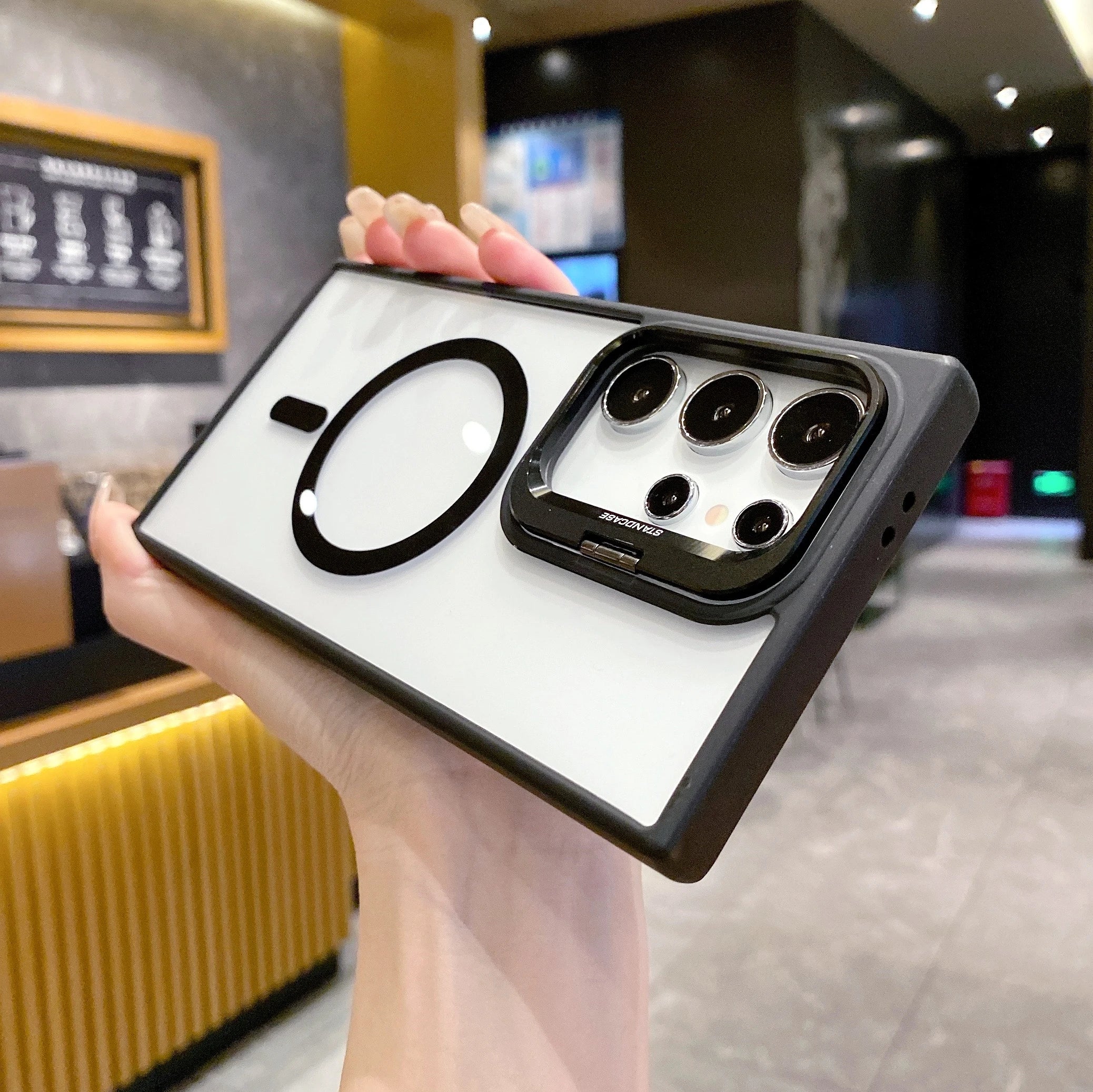 Hidden Camera Lens Holder Clear Case For Samsung