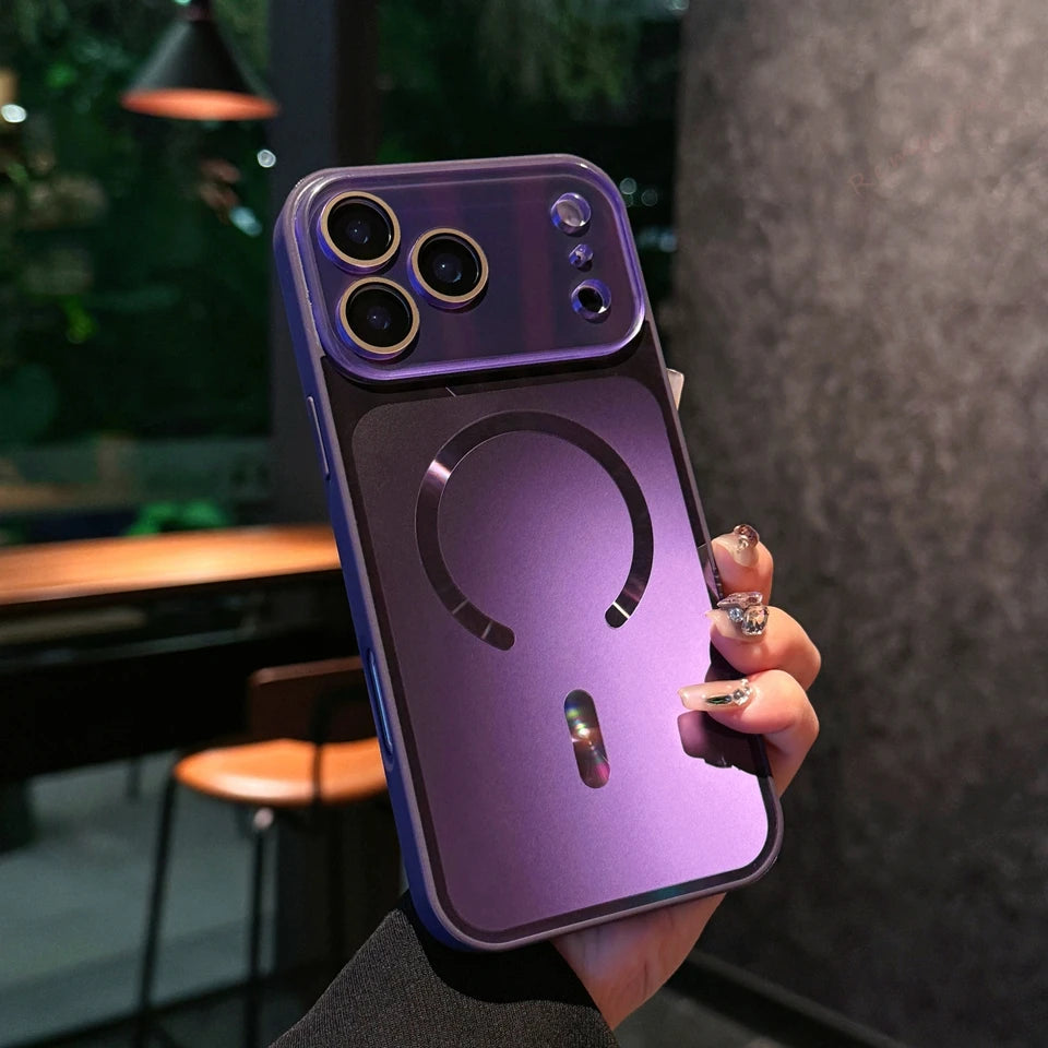 Big Window Blue Ray Magnetic Phone Case For iPhone