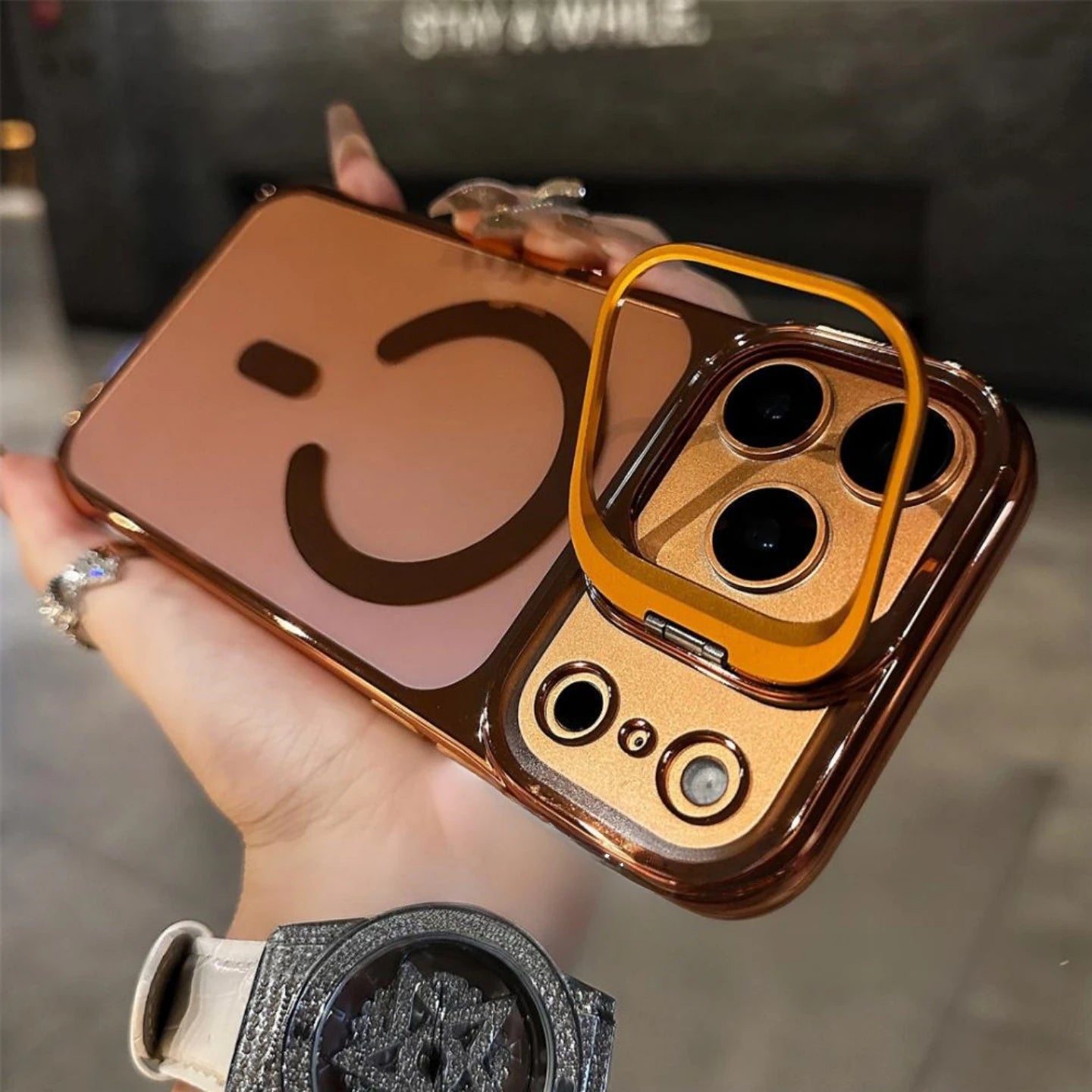 Magnetic Borderless Case with Built-in Lens Holder For iPhone
