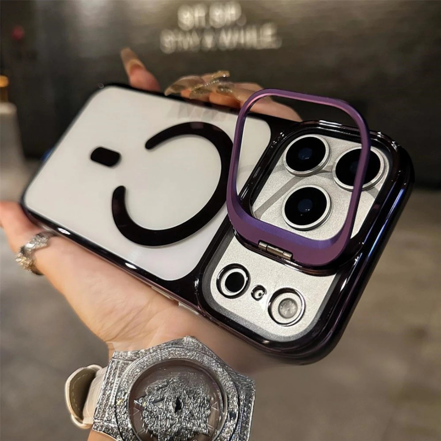 Magnetic Borderless Case with Built-in Lens Holder For iPhone