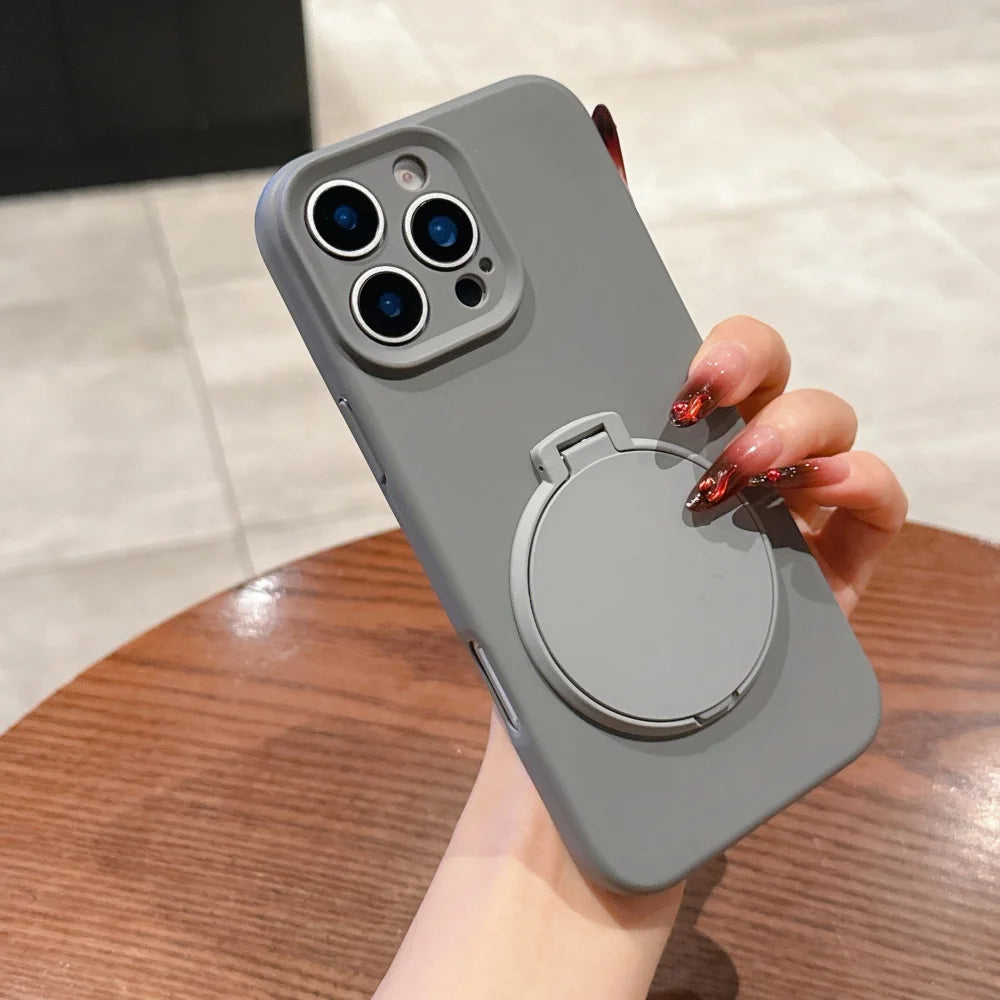 Luxury Mirror Flip Stand Holder Bracket Case For iPhone