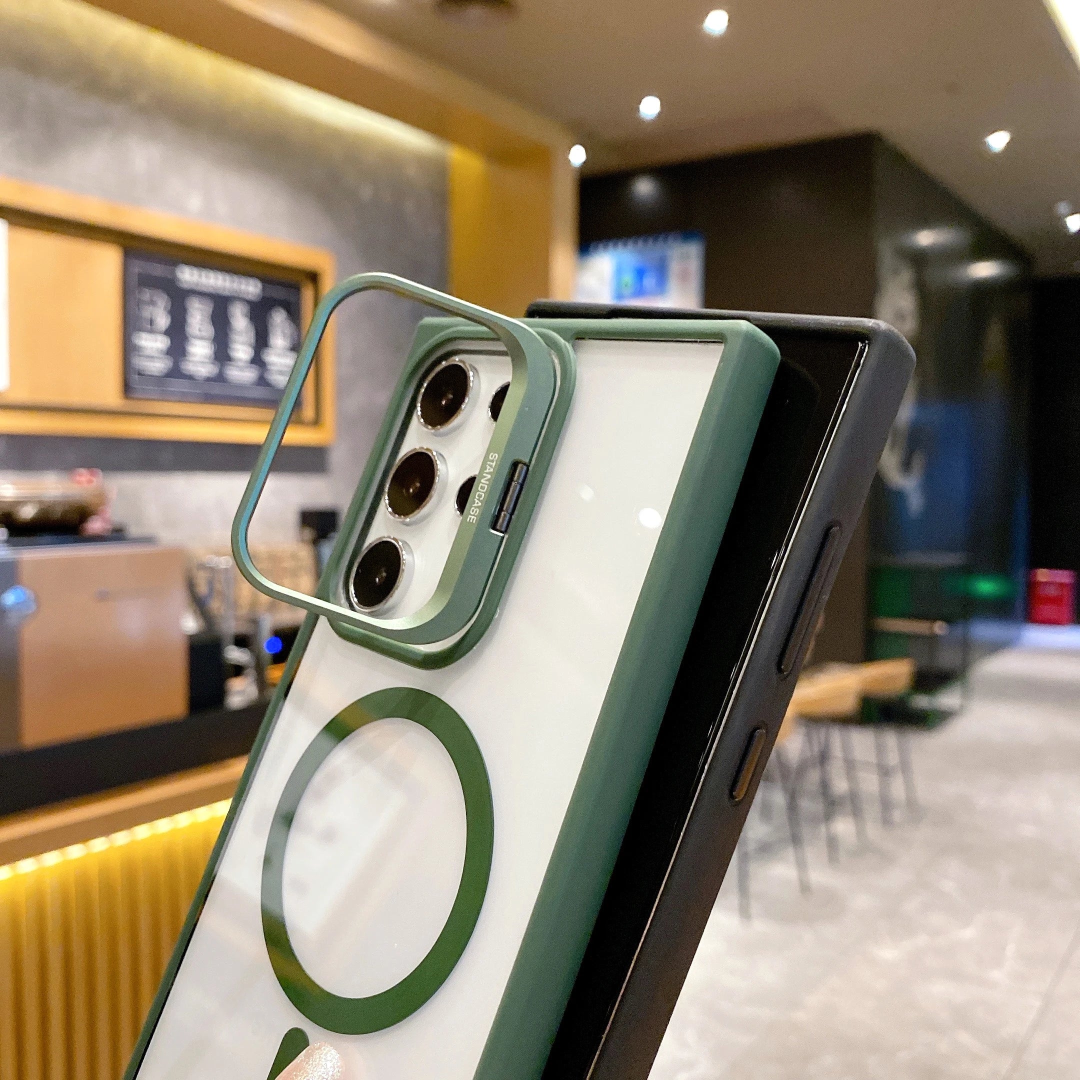 Hidden Camera Lens Holder Clear Case For Samsung