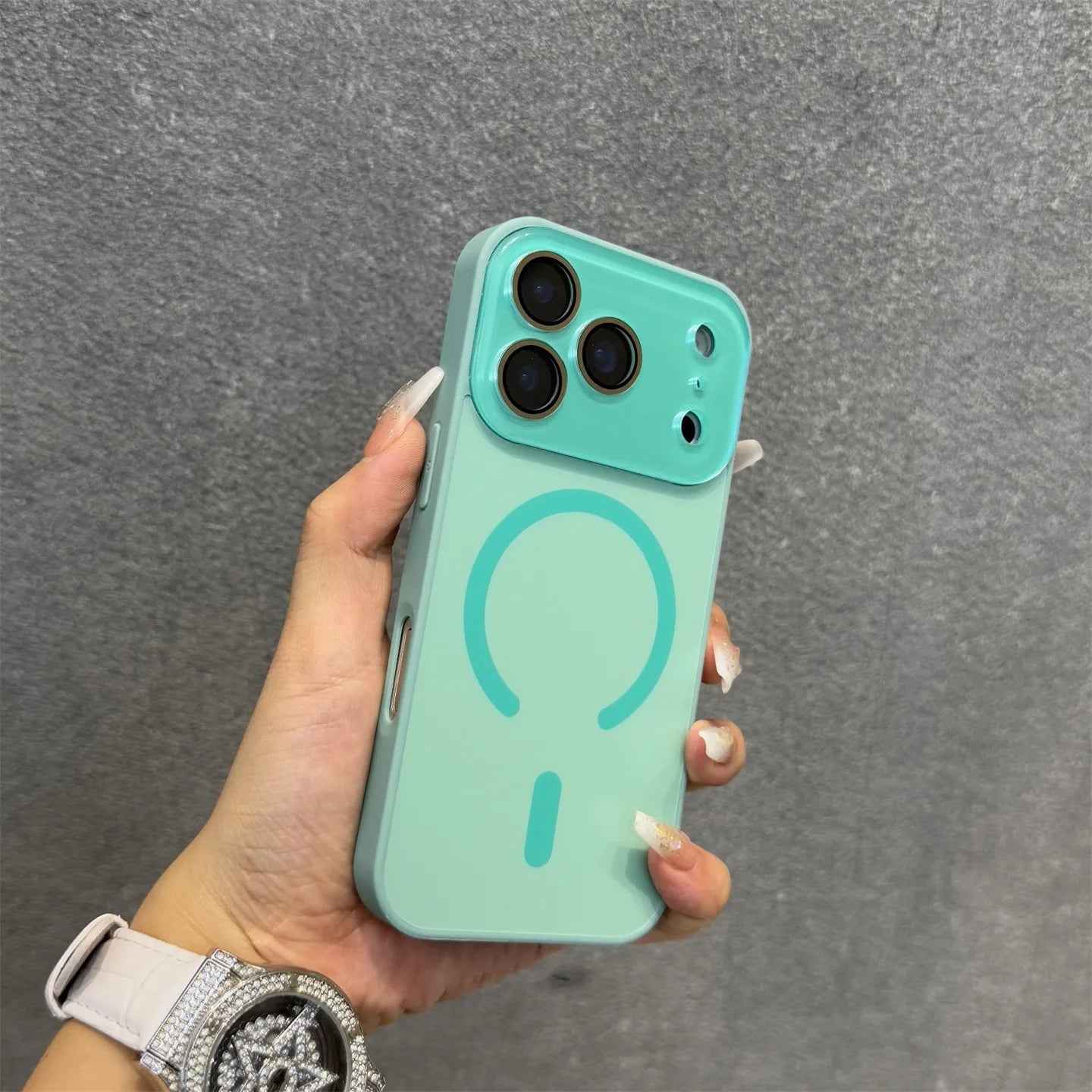 Matte AG Large Window Magnetic Case for iPhone  – Shockproof, Slim & Anti-Fingerprint Design