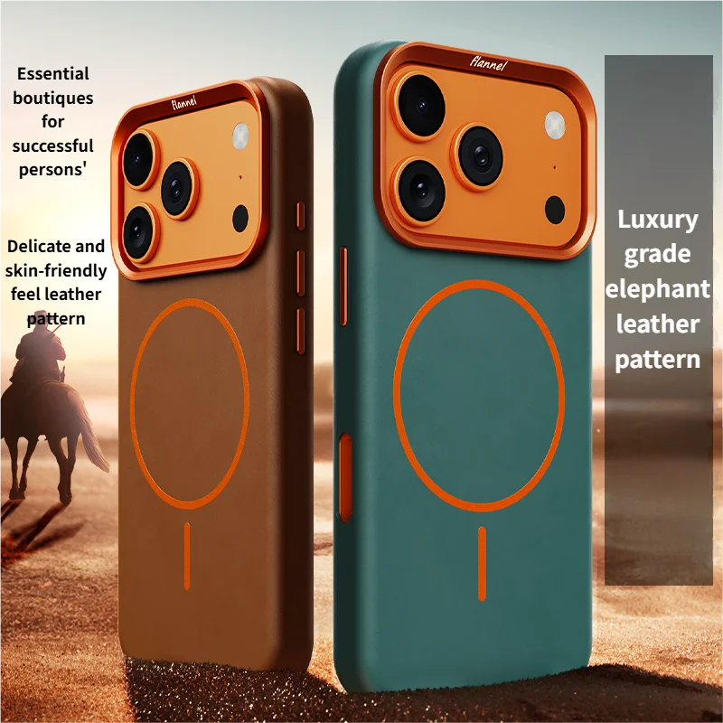 High-End Leather Texture Magnetic Phone Case for IPhone for Magsafe