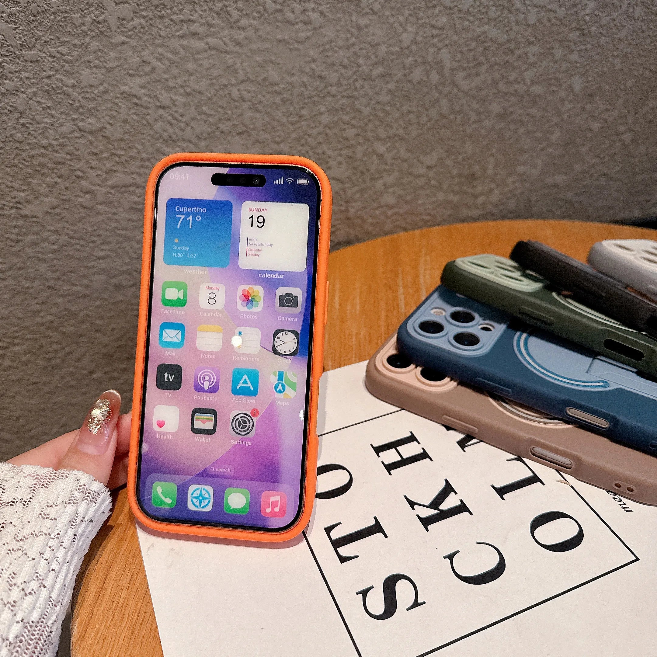 Luxury Magnetic Folding Stand Matte Phone Case For iPhone