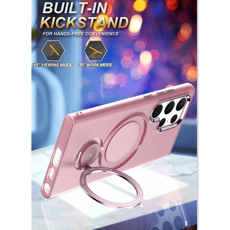 360° Swivel Stand Case For Samsung Electroplated Lens Hole Cover