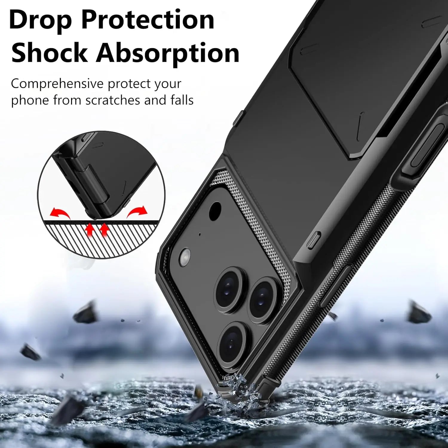 Heavy Duty Wallet Hidden Flip Slot Protective Hard Back Covers Coque Fundas for iPhone