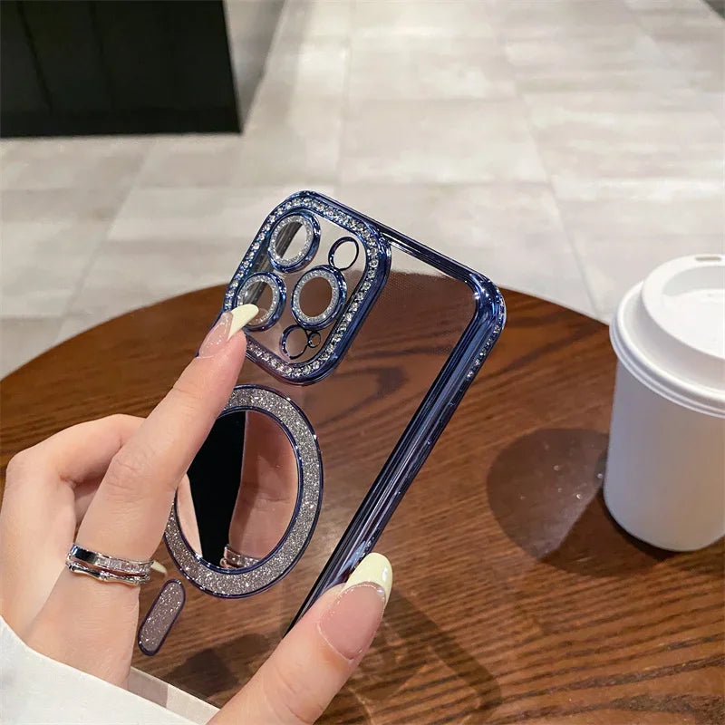 New sparkling diamond mirror phone case suitable for iPhone