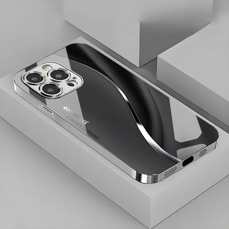 Gradient Minimalist Curve Electroplated Phone Case For iPhone
