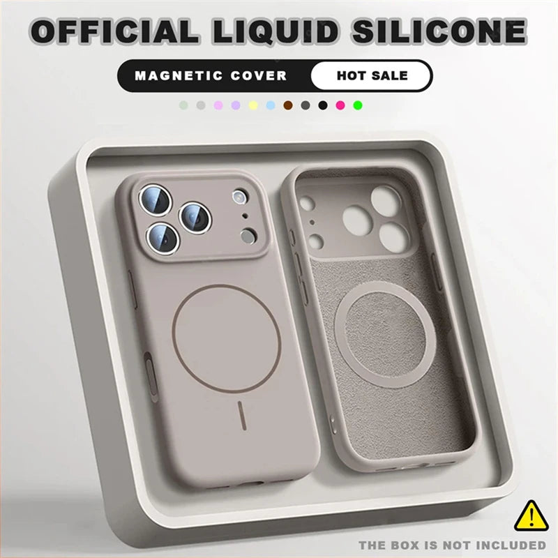 Magnetic Liquid Silicone Phone Case For iPhone