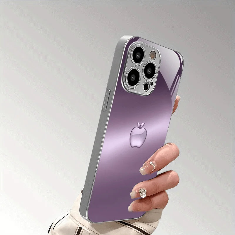 Exquisite printed logo High-end trend Glass TPU QHD Phone Case for iPhone