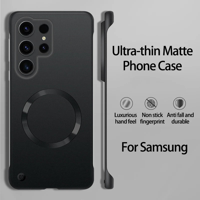 Matte metallic frameless PC hard shell phone case for Samsung