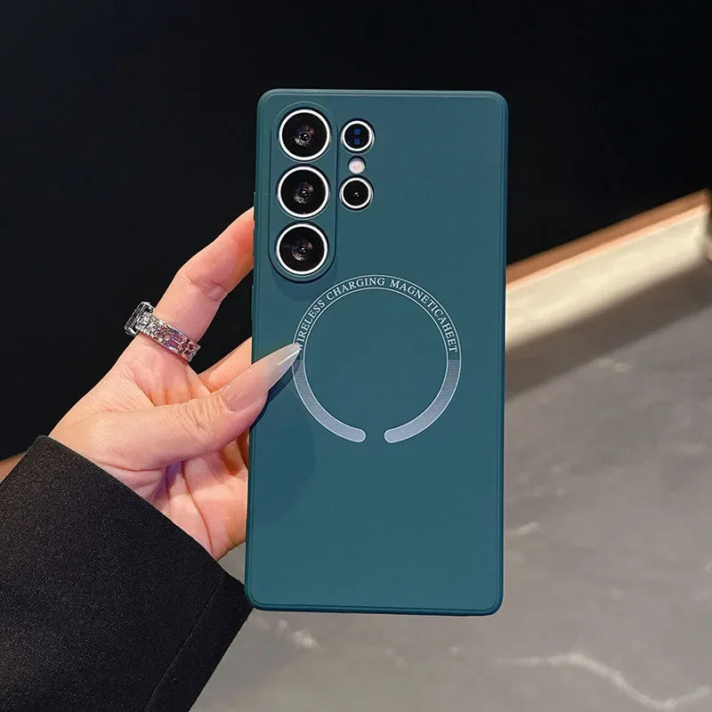 Luxury 5G double-layer liquid silicone phone case for Samsung