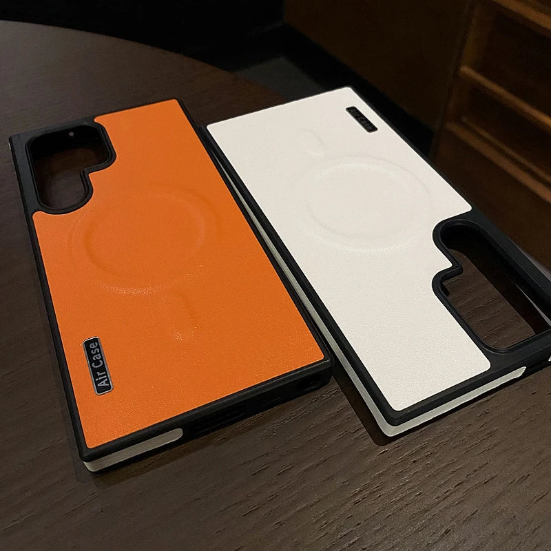 Luxury matte leather shock-absorbing soft phone case suitable for Samsung