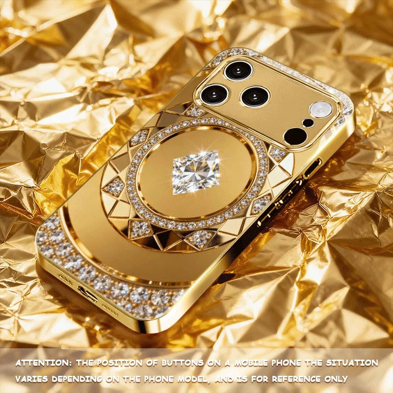 Gold Compass Pattern Hard Case for iPhone