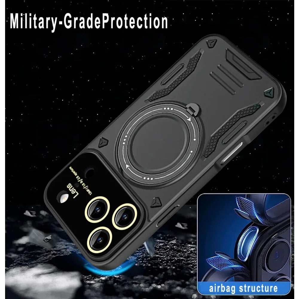 Military Armor Fold Ring Bracket Phone Case For iPhone