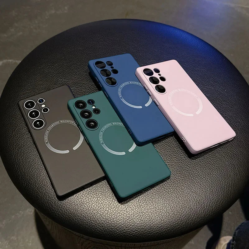 Luxury 5G double-layer liquid silicone phone case for Samsung