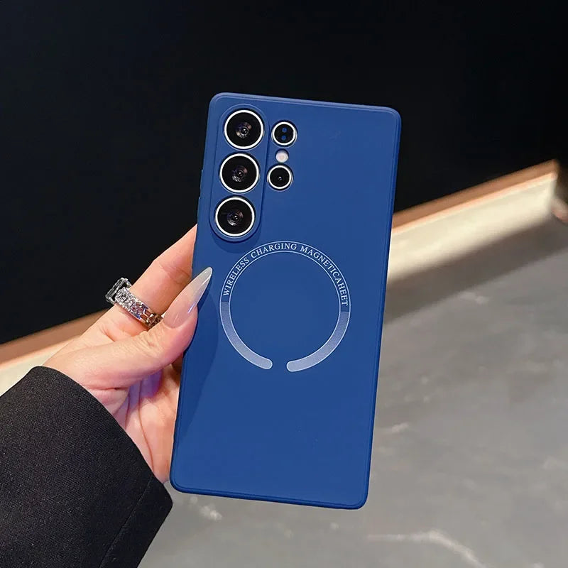 Luxury 5G double-layer liquid silicone phone case for Samsung