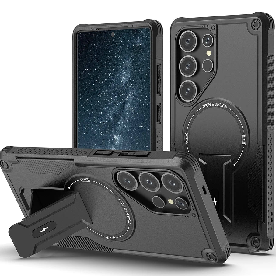 All inclusive bracket wireless charging shockproof phone case for Samsung