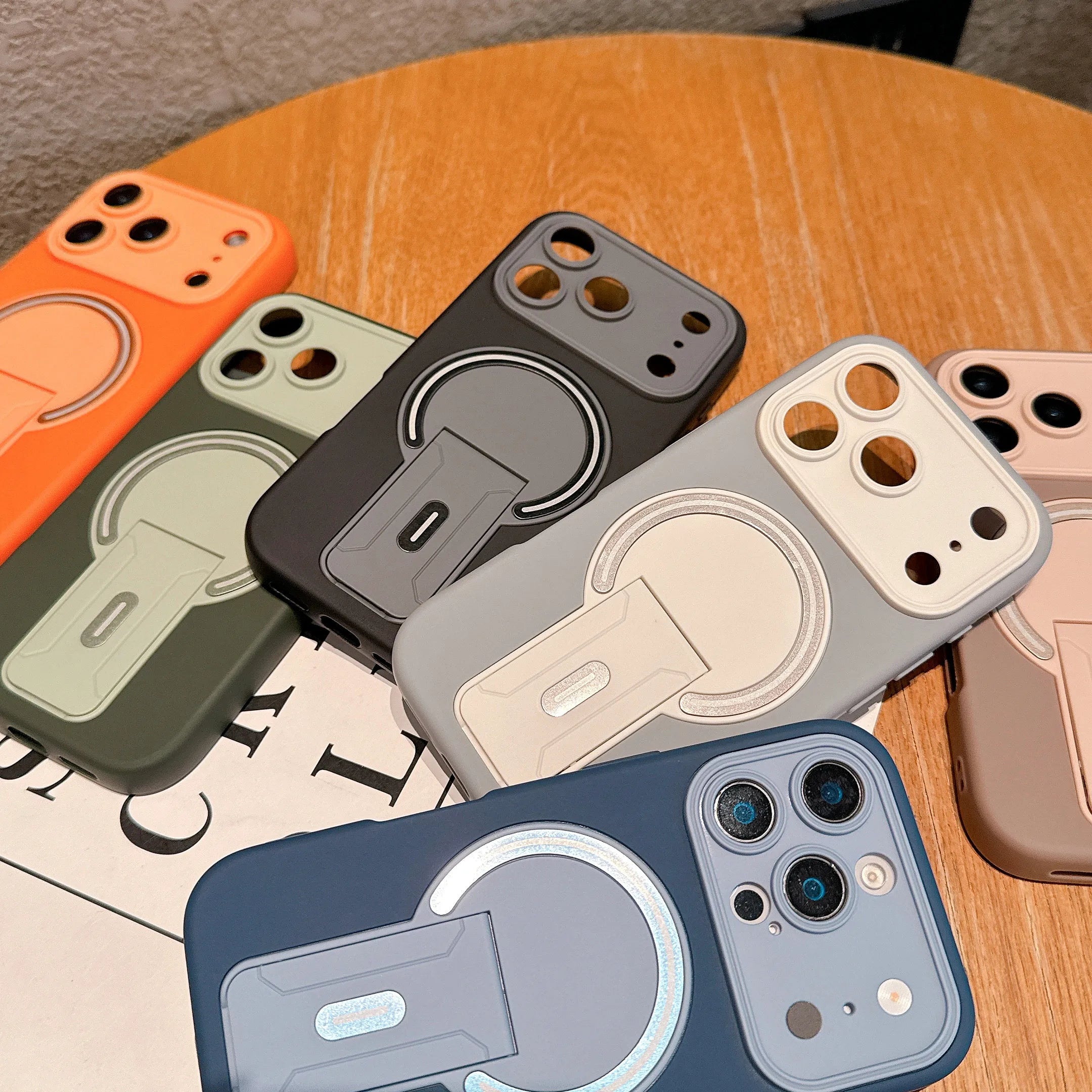 Luxury Magnetic Folding Stand Matte Phone Case For iPhone