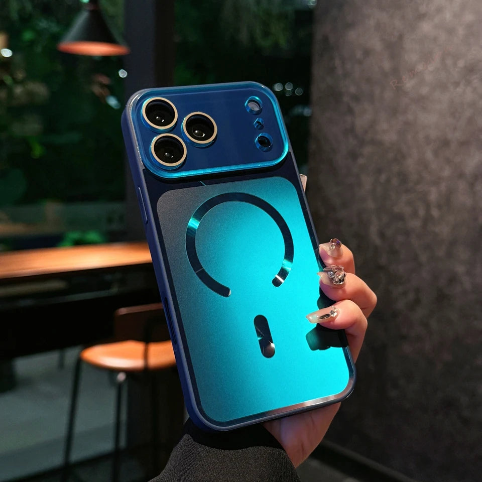 Big Window Blue Ray Magnetic Phone Case For iPhone