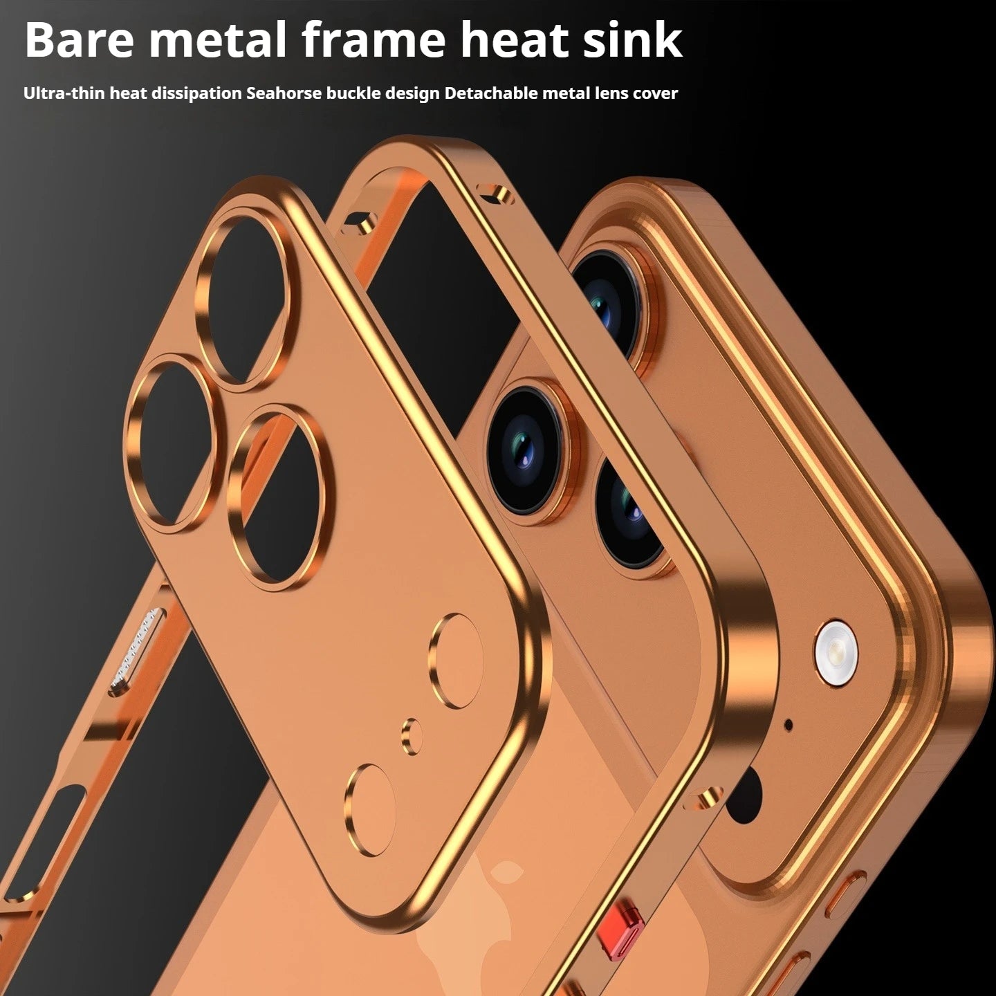 Aluminum Alloy Cooling Lens Protect Frame Case for iPhone