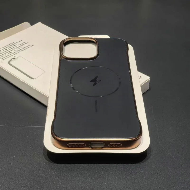 Electroplated frameless hard PC magnetic phone casefor iPhone