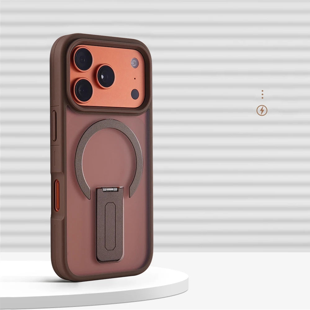 Matte Translucent Holder Magnetic Case for IPhone For Magsafe