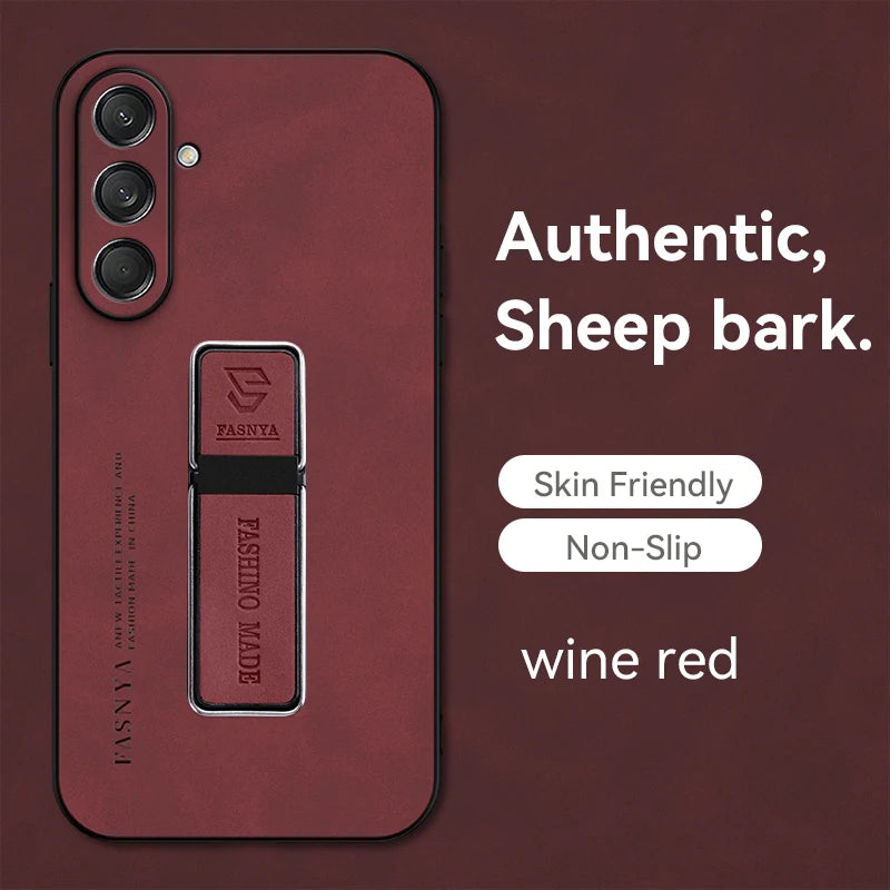 New leather metal stand phone case  for Samsung