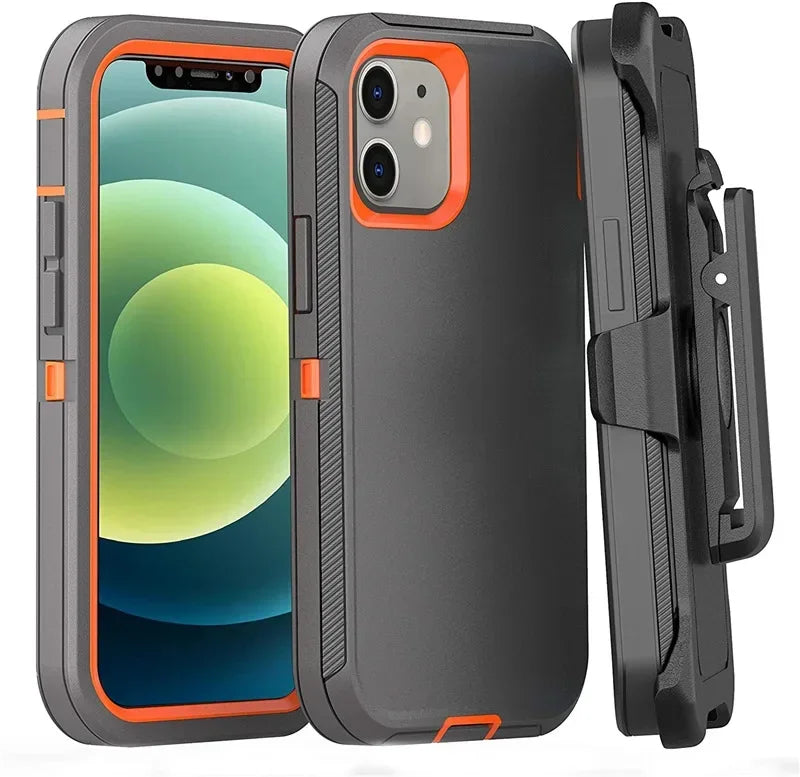 3 in 1 Shockproof Phone Case For iPhone  Case  Belt Clip Cover