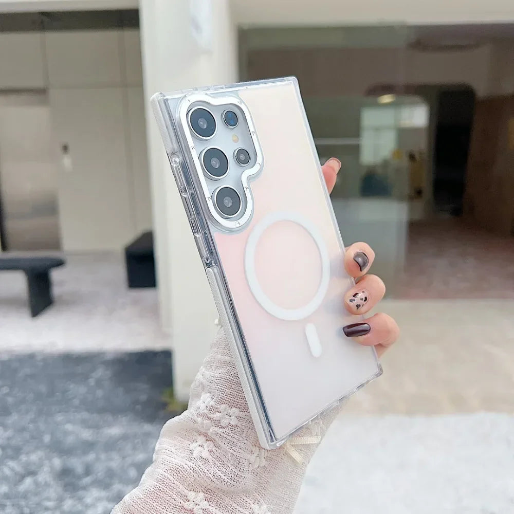 Colorful metal lens Magnetic case for Samsung