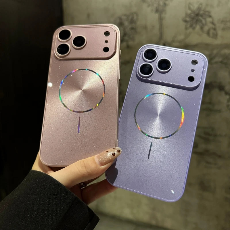 Magnetic Glitter Aurora Glossy Phone Case For Magsafe iPhone