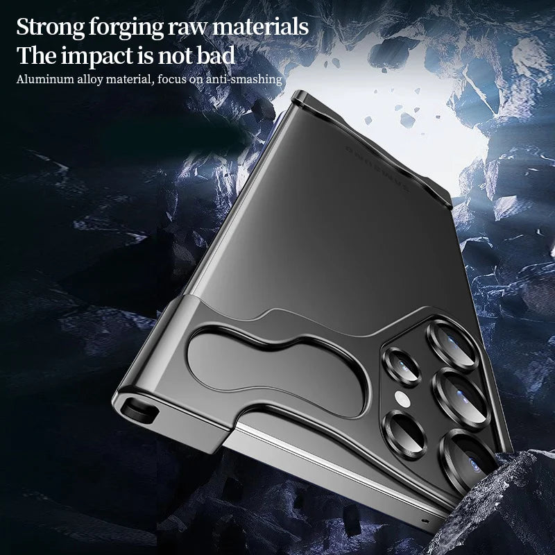 Metal shock resistant irregular aluminum alloy phone case for Samsung