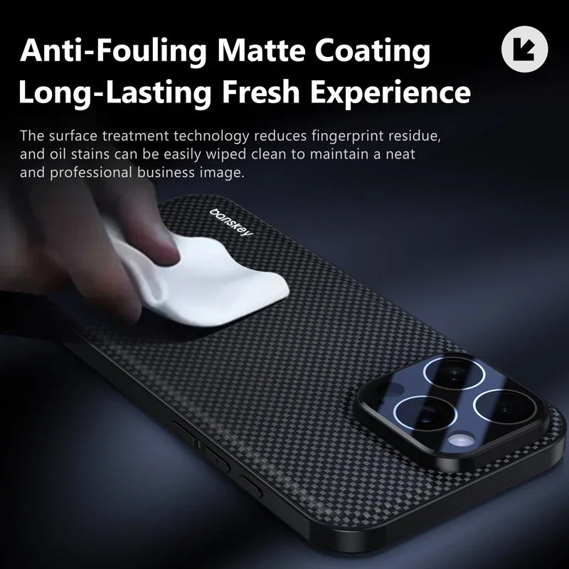 Luxury Matte Carbon Fibre Texture Phone Case for iPhone