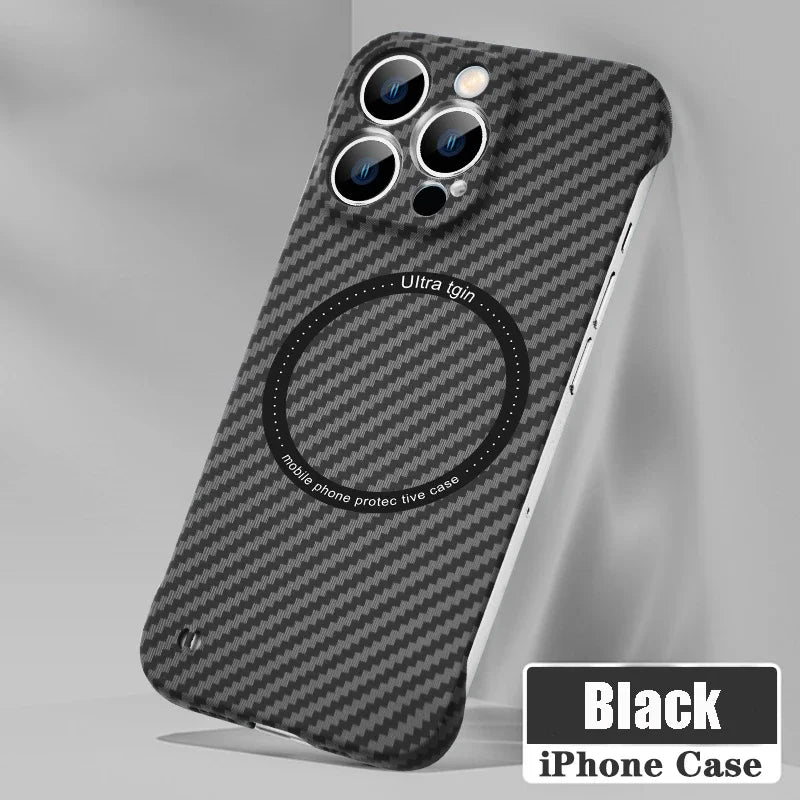 Ultra thin carbon fiber magnetic phone case suitable for iPhone