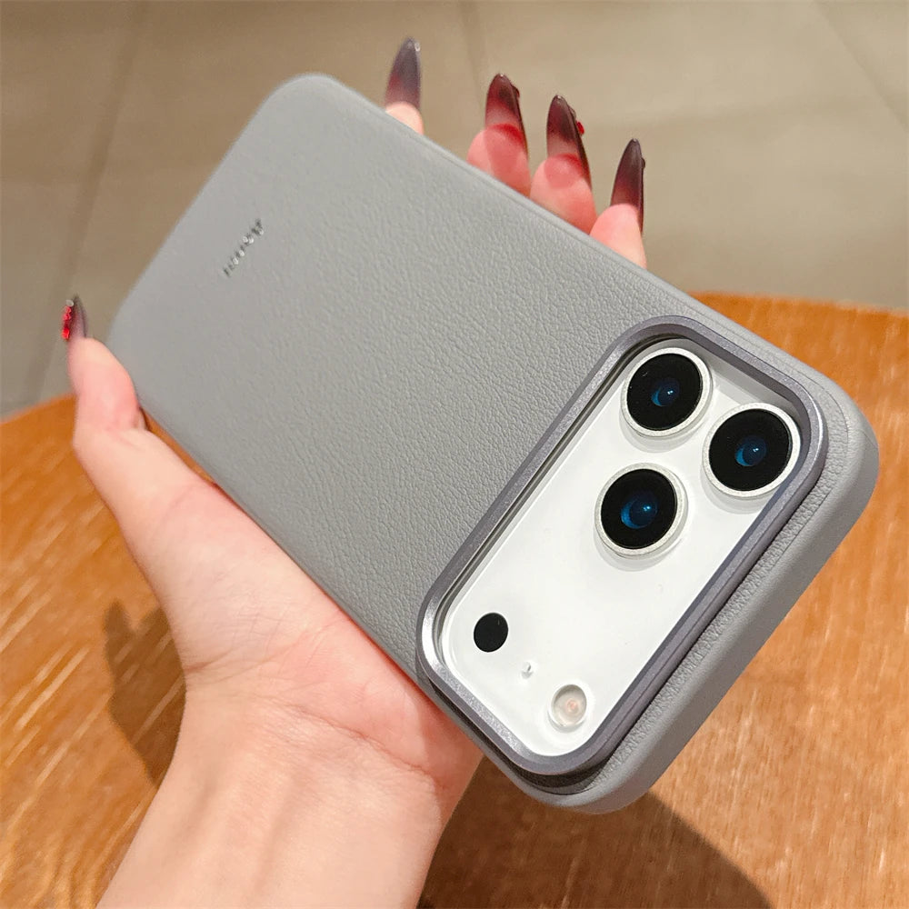 Matte Leather Pattern Bumper Case for iPhone