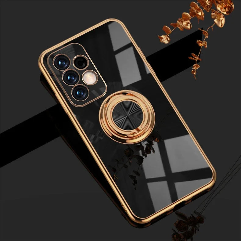 Luxury Plated Ring Holder Case for Samsung A-series and S-series