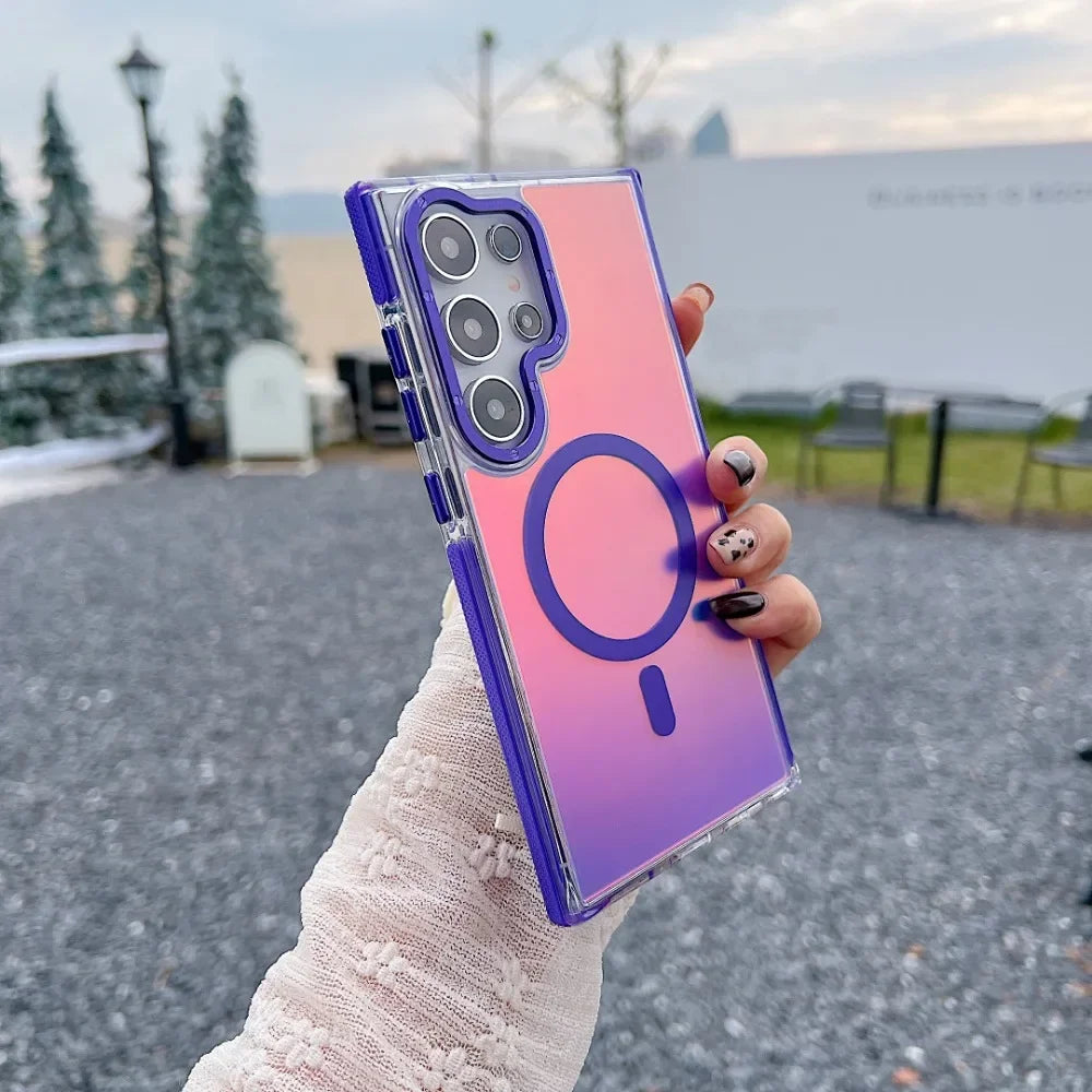 Colorful metal lens Magnetic case for Samsung