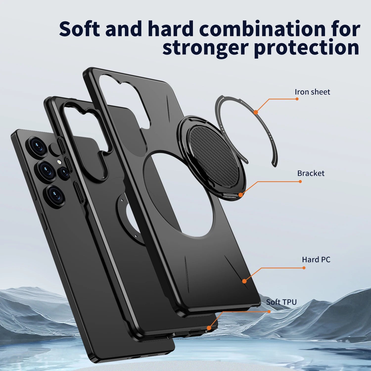 360° Magnetic Bracket Phone Case For Magsafe For Samsung