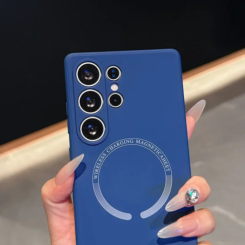 Luxury 5G double-layer liquid silicone phone case for Samsung