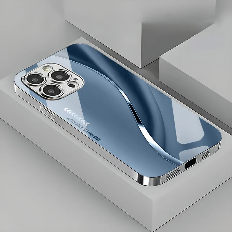 Gradient Minimalist Curve Electroplated Phone Case For iPhone